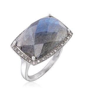 Labradorite and Diamond Statement Ring - Ross Simons